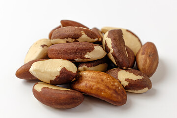 Obraz premium brazil nuts on a white background