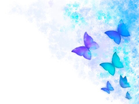 綺麗な蝶の水彩背景素材
