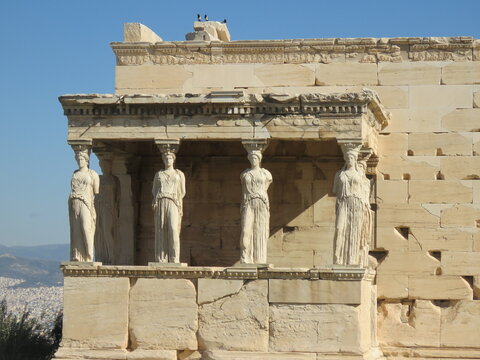 Cari&aacute;tides. Templo Erecteri&oacute;n. Acr&oacute;polis. Atenas. Grecia