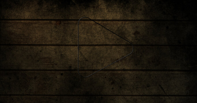 Image of glowing neon arrow icon on brick wall - Powered by Adobe