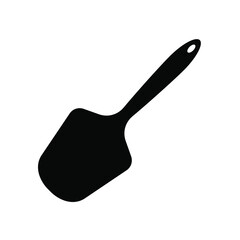 Spatula toy icon. Black shovel icon. Childrens sand toy. Vector illustration. Children plastic toy.
