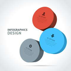 Colored circle chip geometric figure infographic scheme business workflow interface timeline menu realistic template vector illustration. Isometric graphic module flowchart marketing development plan