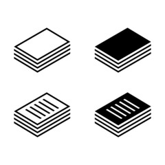 Document stack icon set