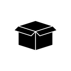Open box simple black iconbackground.