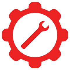 Schraubenschlüssel und Zahnrad