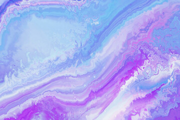 Fototapeta premium Abstract violet and blue watercolor background texture. Bright splash marble art illustration