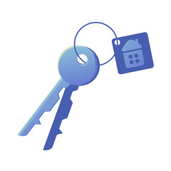 House keys isolated on a white background. Vector Illustration in cartoon style.