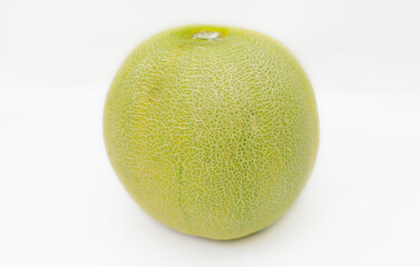 Melon - Melon fruit isolated on white background. Green melon fruit