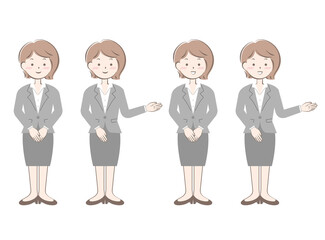 スーツ姿の女性　全身　案内