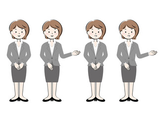 スーツ姿の女性　全身　案内