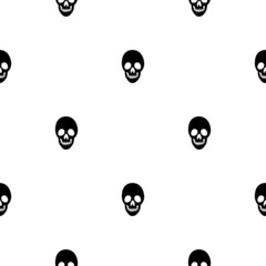 Black skeletons in various poses pattern. Halloween design. Perfect for fall, holidays, fabric, textile. Seamless repeat swatch.