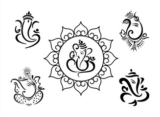 Ganesha, Aum, Hindu wedding card, Diwali, India	