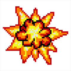 Fototapeta premium Explosion with pixel art. Vector illustration.