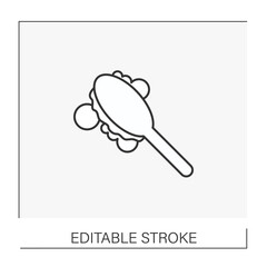  Brush line icon. Bath brush for washing the body. Bubble. Cosmetology. Cleaning concept. Isolated vector illustration.Editable stroke