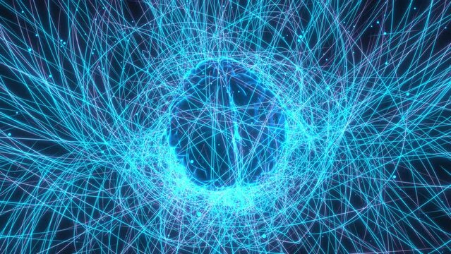 Abstract Human Brain activity visualization with traces and particles