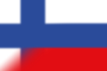 Finland and Russia. Finland flag and Russia flag. Concept of negotiations, help, association of countries, political and economic relations. Horizontal design. Abstract design. 3D illustration.