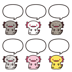 ウーパールーパー 吹き出し 6色 セット