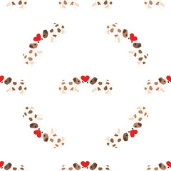 Cute dogs Jack Russell Terrier. Fanny animals . Vector hand drawn seamless pattern. Perfect for baby, kids apparel, print design, textile. White background.