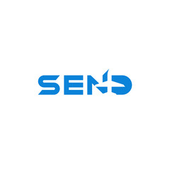 Send text, negative space. Logo design.