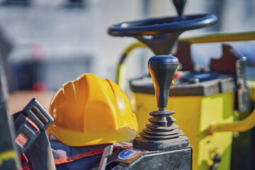 Picture of a road roller machine on the different surfaces