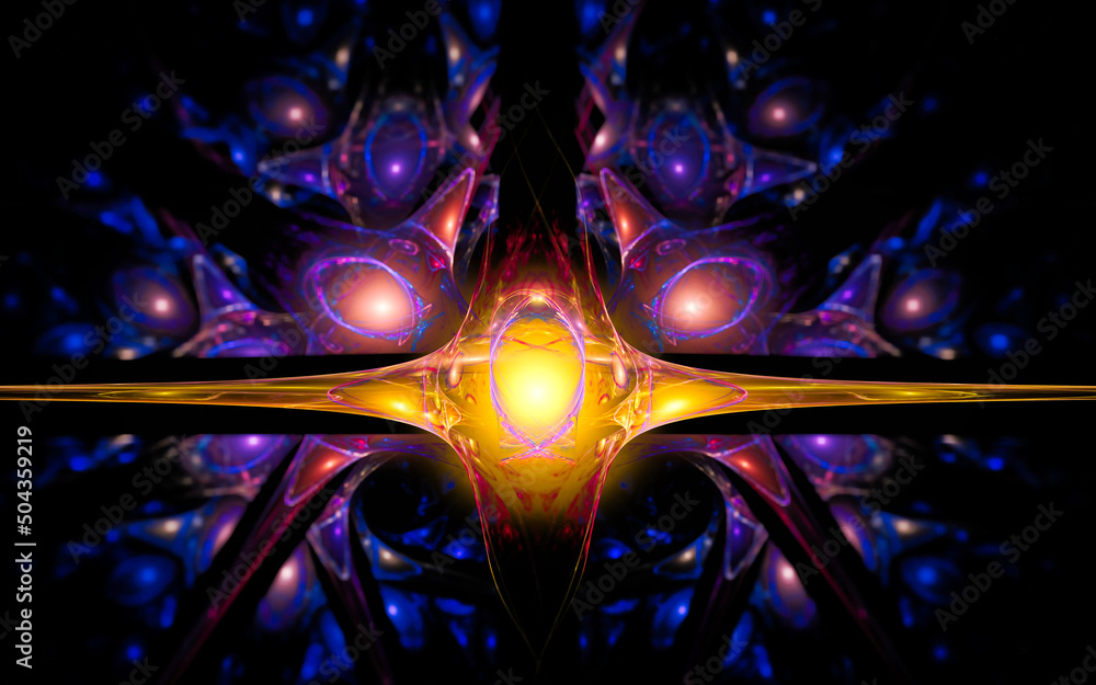 Poster digital illustration abstract image generated fractal background image wallpaper pattern of various 