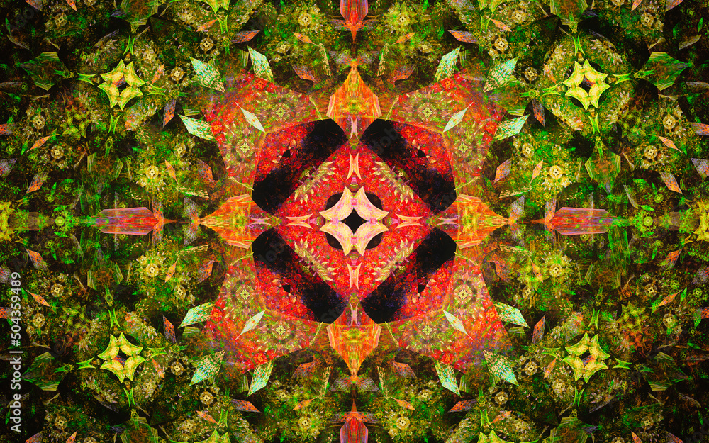 Poster digital illustration abstract image generated fractal background image wallpaper pattern of various 
