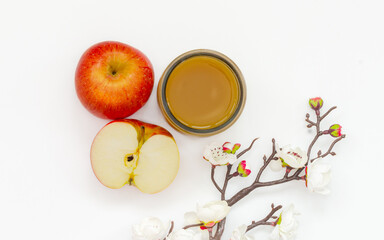 apple juice with pulp unclarified and unfiltered, vitamin chilled drink in summer, apples, healthy food, top view