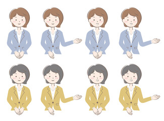 スーツ姿の女性　全身　案内