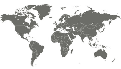 Obraz na płótnie Canvas World map. Color vector modern. Silhouette map. 