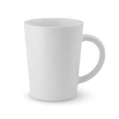 Illustration of White Ceramic Coffee Cup or Tea Mug. Isolated Mockup with Shadow Effect, and Copy Space for Your Design