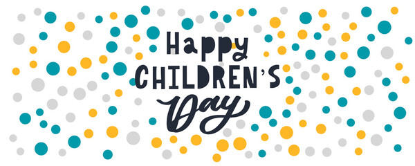 Happy Children's day. Holiday phrase. Hand drawn vector lettering.