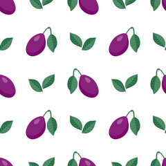 Simple colorful pattern fruit from seamless plum.