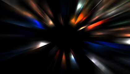 Explotion of glowing star. Dynamic colorful background image. Glow lights wallpaper. Vibrant template for your design.