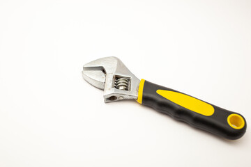 Construction tools on white background