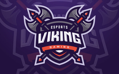 Professional Viking Esports Logo Template for Game Team or Gaming Tournament