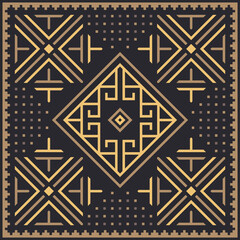 Tribal Seamless Pattern. Ethnic Geometric Vector Background. Aztec or Inca Style