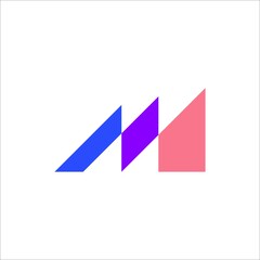Initials M moving forward vector logo