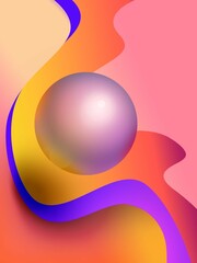 abstract colorful and bright background with fluid colors and sphere
