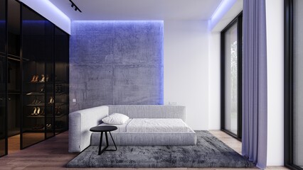 Loft bedroom rendering