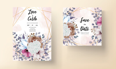 beautiful floral wedding invitation card template