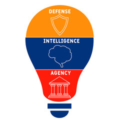DIA - Defense Intelligence Agency acronym. business concept background. vector illustration concept with keywords and icons. lettering illustration with icons for web banner, flyer, landing pag