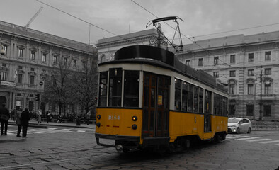 Fototapeta na wymiar tram in the city