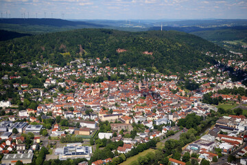 Fototapeta na wymiar Luftaufnahme Stadt Gelnhausen (Hessen)