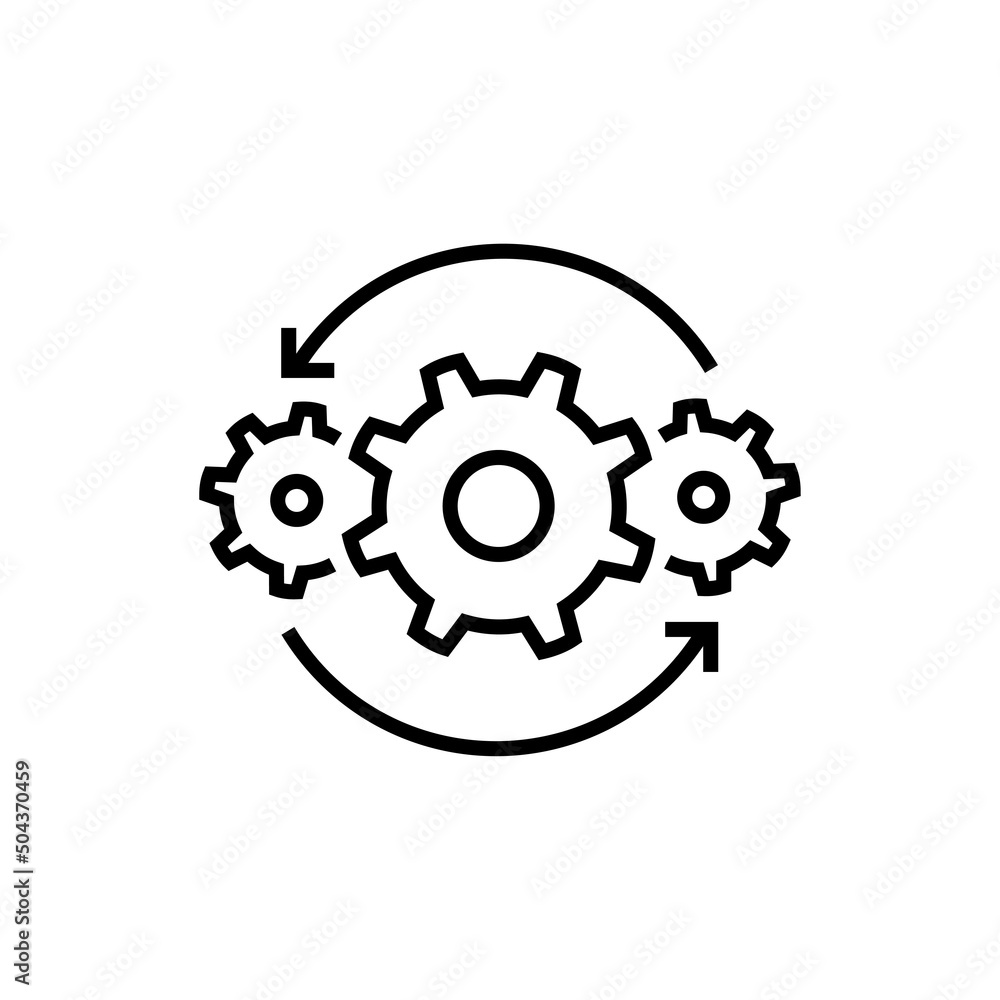 Aufkleber process icon in flat style. process symbol in black for your web site design, app, ui. simple operat