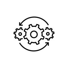 Process icon in flat style. Process symbol in black for your web site design, app, UI. Simple operations icon. Vector illustration.