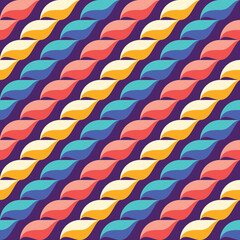 Abstract geometric background in purple colors. Flower petals stylized symbols. Decorative seamless pattern. Vector illustration.