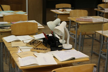 classroom with books