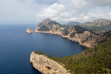 panoramic view of the Es Colomer viewpoint, on the Balearic island of Palma de Mallorca, Spain