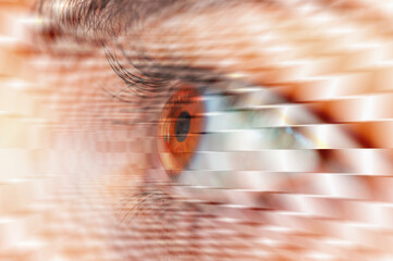 Hypnosis Spiral in eye with vertigo   Image of abstract spiral darkblue eye 