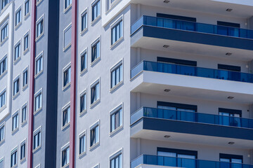 Modern architectural details of part of the building.